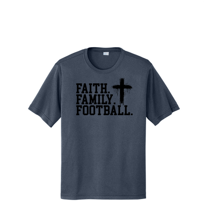 FAITH FAMILY FOOTBALL (A) (Black) - Performance Tee