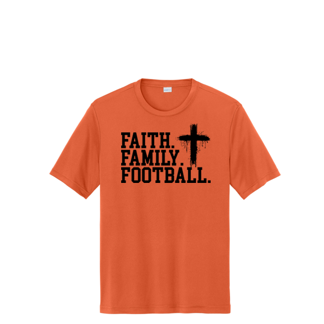 FAITH FAMILY FOOTBALL (A) (Black) - Performance Tee