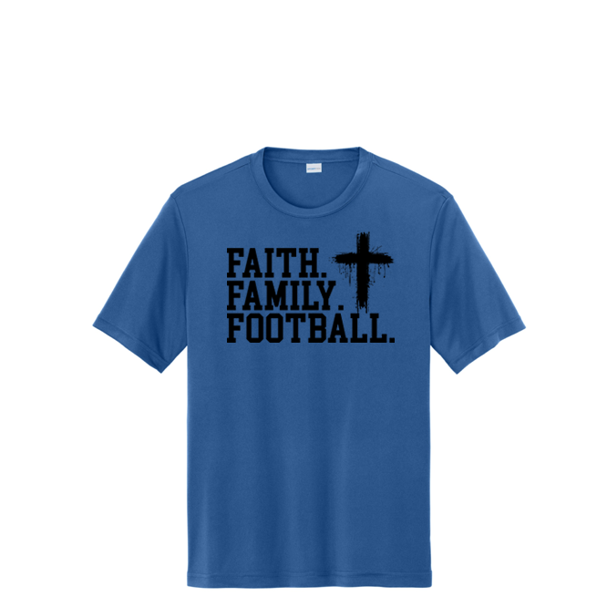 FAITH FAMILY FOOTBALL (A) (Black) - Performance Tee