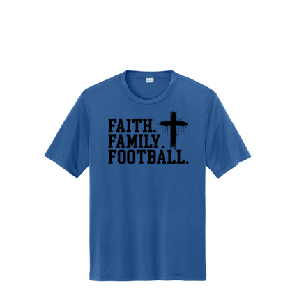 FAITH FAMILY FOOTBALL (A) (Black) - Performance Tee
