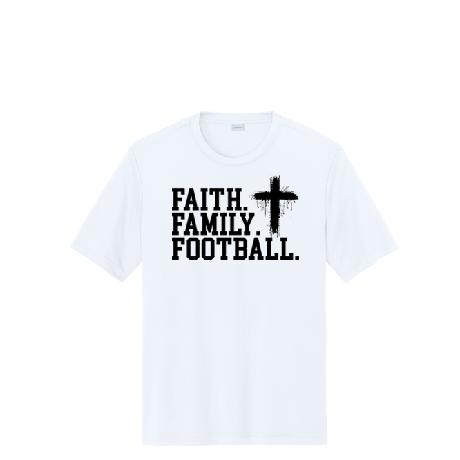 FAITH FAMILY FOOTBALL (A) (Black) - Performance Tee