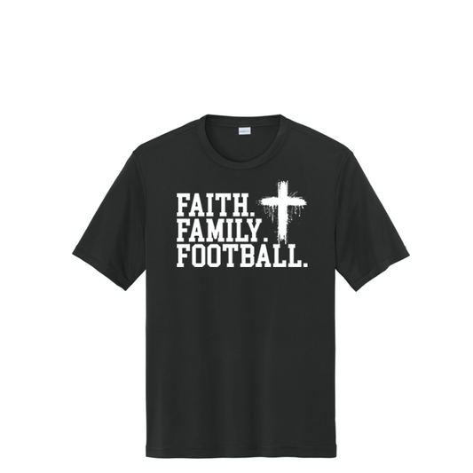 FAITH FAMILY FOOTBALL (A) (White) - Performance Tee