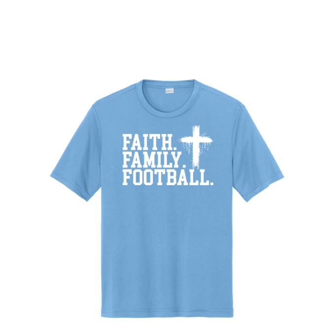 FAITH FAMILY FOOTBALL (A) (White) - Performance Tee
