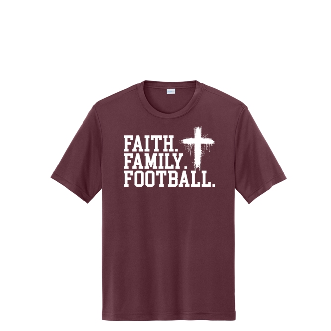FAITH FAMILY FOOTBALL (A) (White) - Performance Tee
