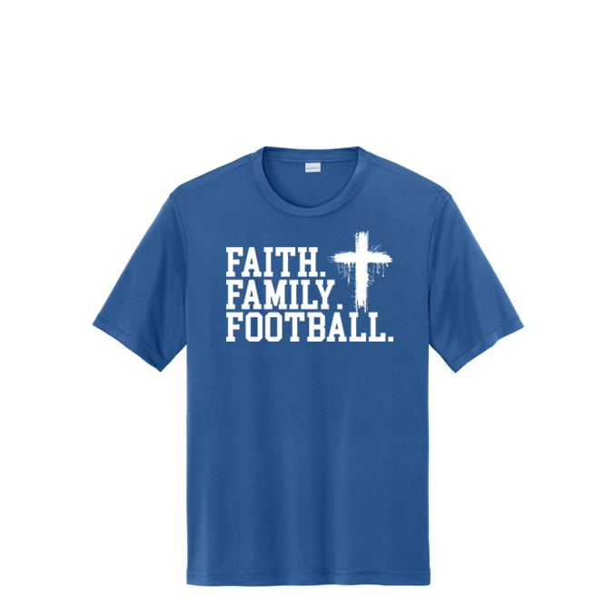 FAITH FAMILY FOOTBALL (A) (White) - Performance Tee