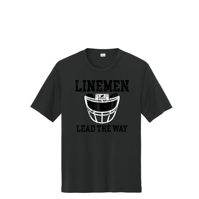 LINEMEN LEAD THE WAY (A) (Black) - Performance Tee