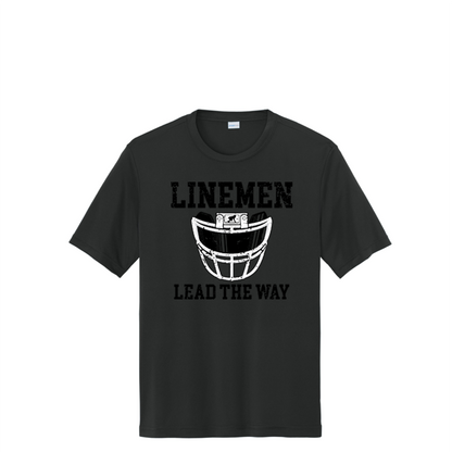LINEMEN LEAD THE WAY (A) (Black) - Performance Tee