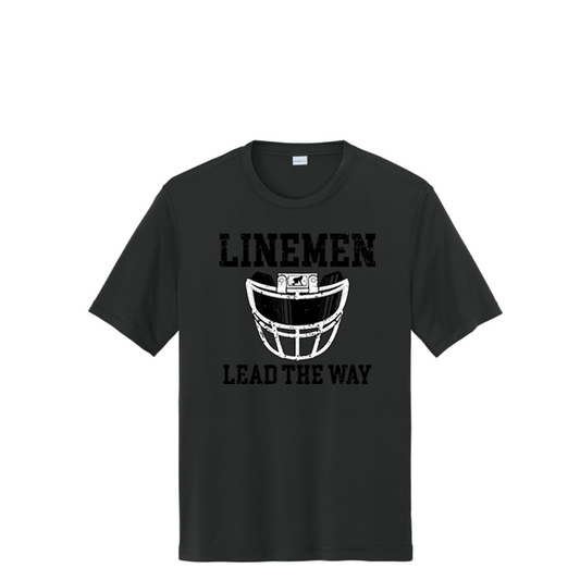 LINEMEN LEAD THE WAY (A) (Black) - Performance Tee