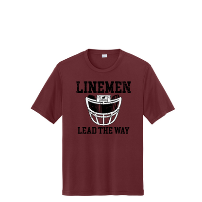LINEMEN LEAD THE WAY (A) (Black) - Performance Tee