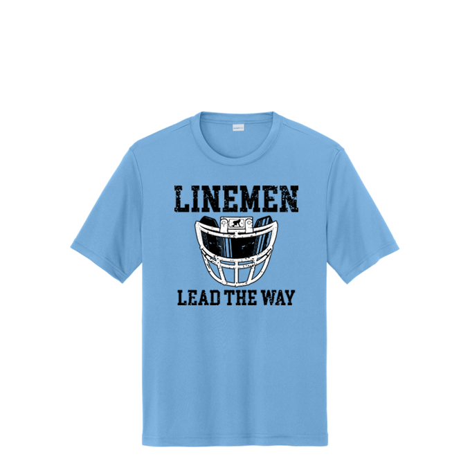 LINEMEN LEAD THE WAY (A) (Black) - Performance Tee