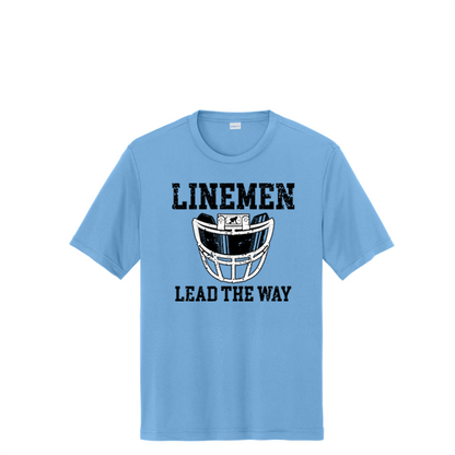 LINEMEN LEAD THE WAY (A) (Black) - Performance Tee