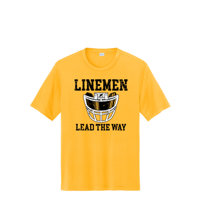 LINEMEN LEAD THE WAY (A) (Black) - Performance Tee