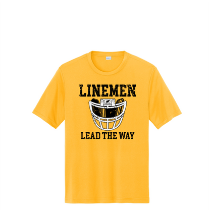 LINEMEN LEAD THE WAY (A) (Black) - Performance Tee