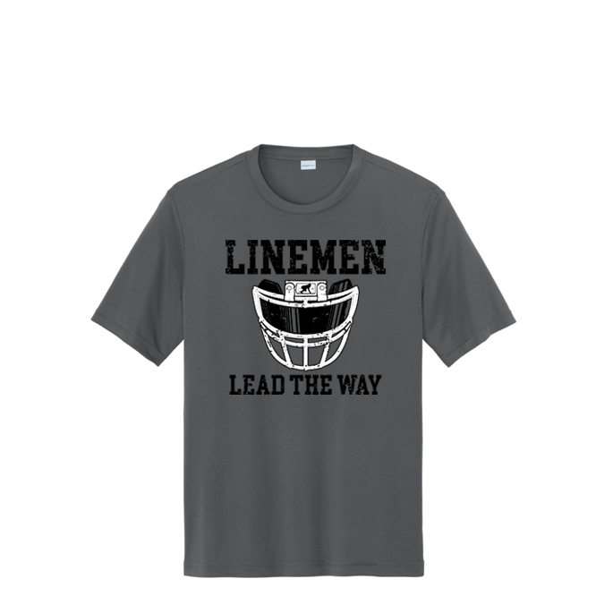 LINEMEN LEAD THE WAY (A) (Black) - Performance Tee