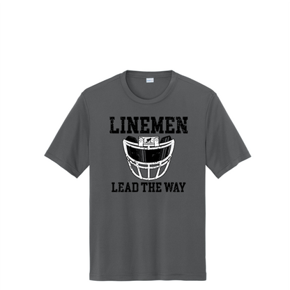 LINEMEN LEAD THE WAY (A) (Black) - Performance Tee