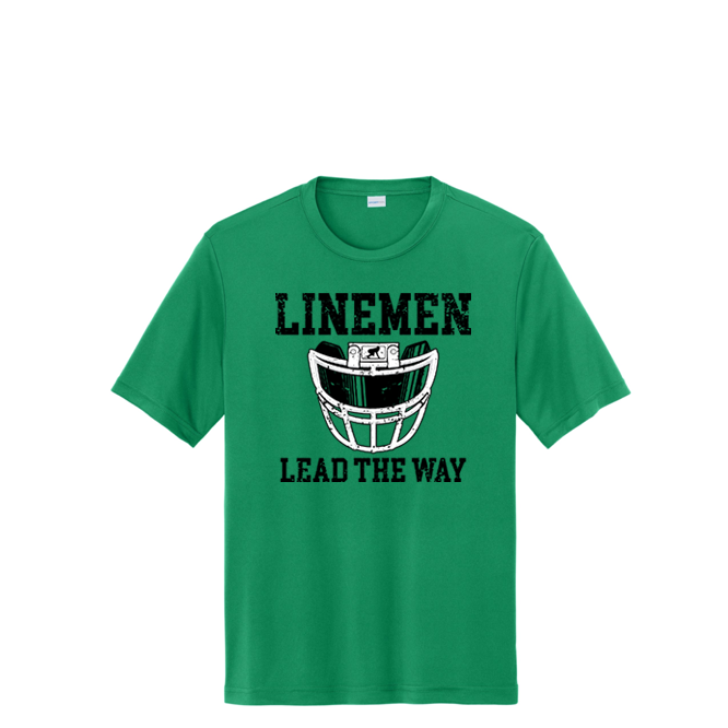 LINEMEN LEAD THE WAY (A) (Black) - Performance Tee