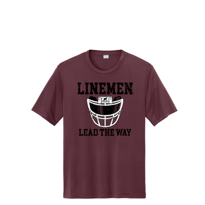 LINEMEN LEAD THE WAY (A) (Black) - Performance Tee