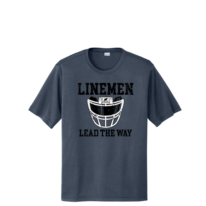 LINEMEN LEAD THE WAY (A) (Black) - Performance Tee