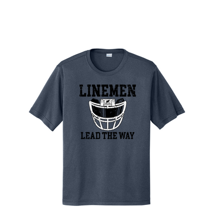 LINEMEN LEAD THE WAY (A) (Black) - Performance Tee