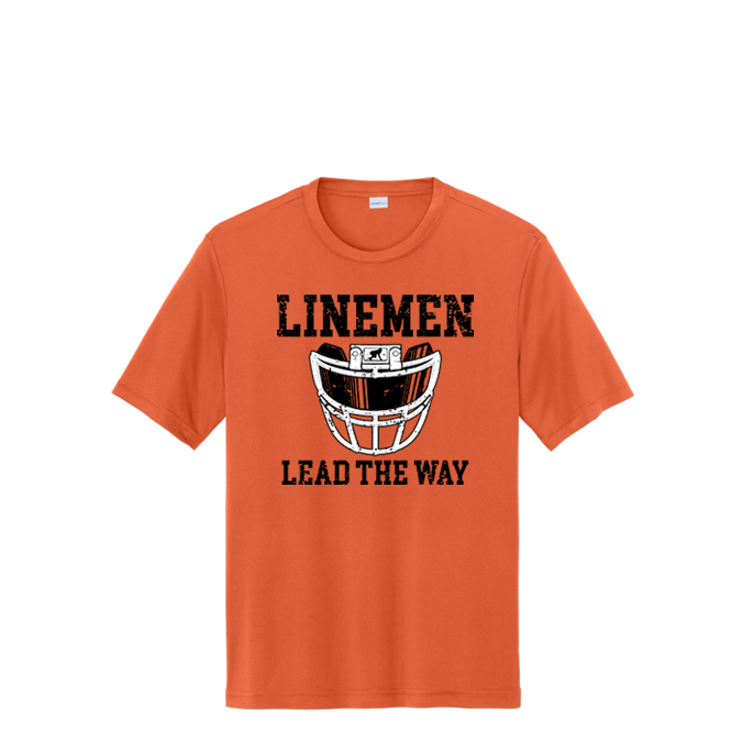 LINEMEN LEAD THE WAY (A) (Black) - Performance Tee