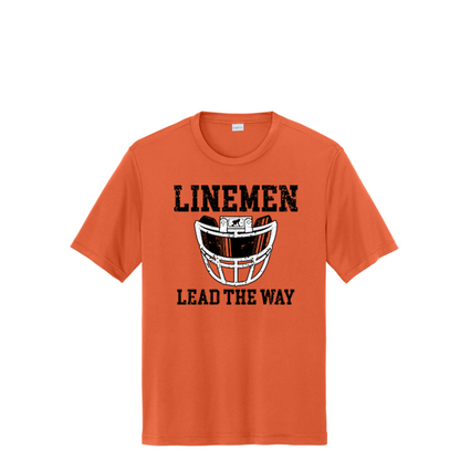 LINEMEN LEAD THE WAY (A) (Black) - Performance Tee