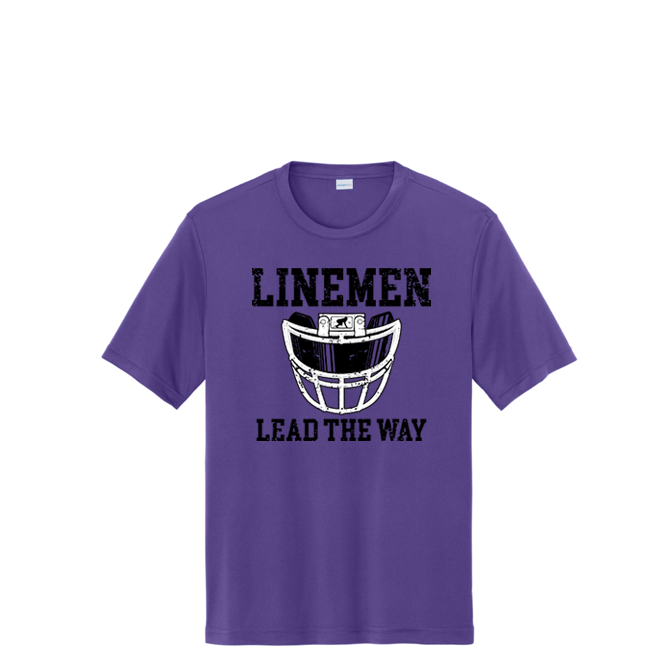 LINEMEN LEAD THE WAY (A) (Black) - Performance Tee