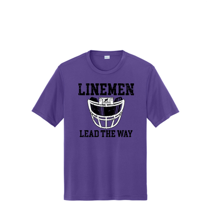 LINEMEN LEAD THE WAY (A) (Black) - Performance Tee
