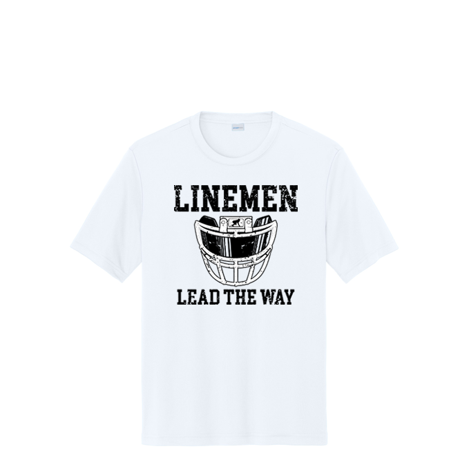 LINEMEN LEAD THE WAY (A) (Black) - Performance Tee