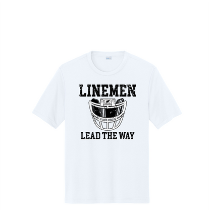 LINEMEN LEAD THE WAY (A) (Black) - Performance Tee