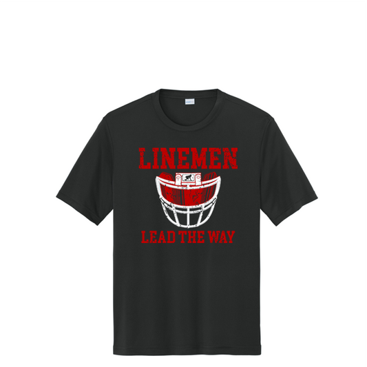 LINEMEN LEAD THE WAY (A) (Red) - Performance Tee