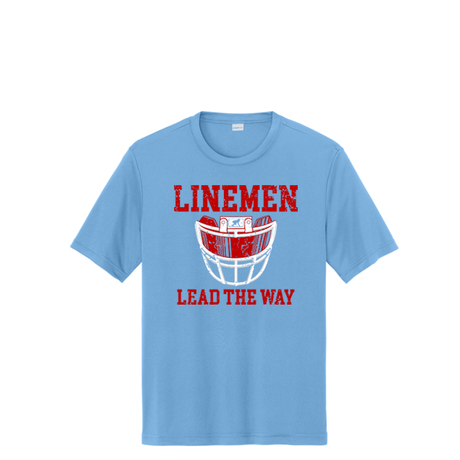 LINEMEN LEAD THE WAY (A) (Red) - Performance Tee
