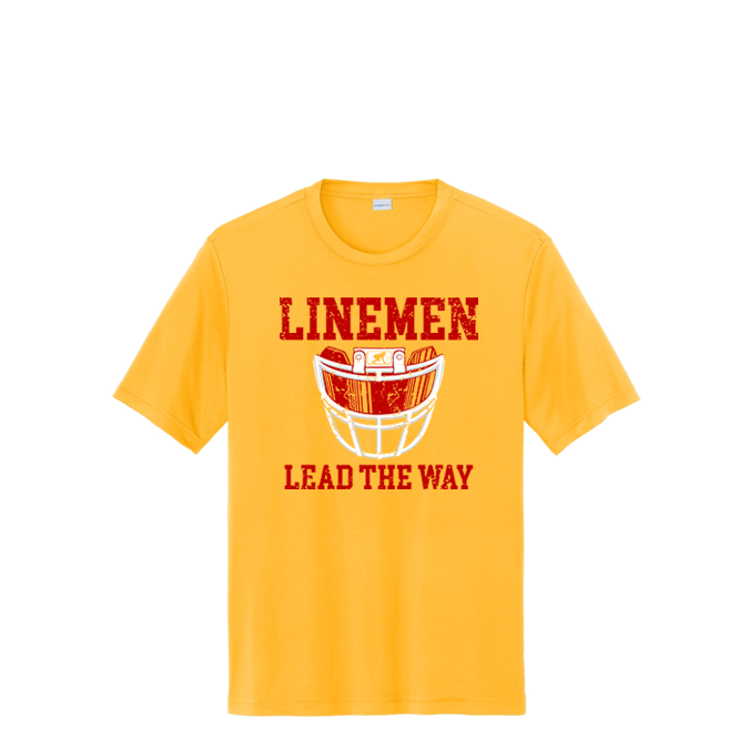 LINEMEN LEAD THE WAY (A) (Red) - Performance Tee