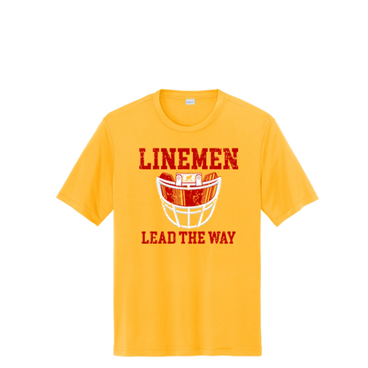 LINEMEN LEAD THE WAY (A) (Red) - Performance Tee