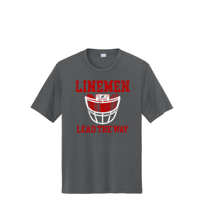 LINEMEN LEAD THE WAY (A) (Red) - Performance Tee