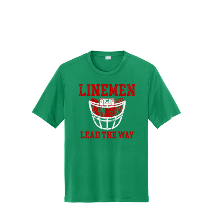 LINEMEN LEAD THE WAY (A) (Red) - Performance Tee