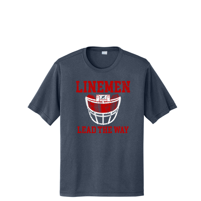 LINEMEN LEAD THE WAY (A) (Red) - Performance Tee