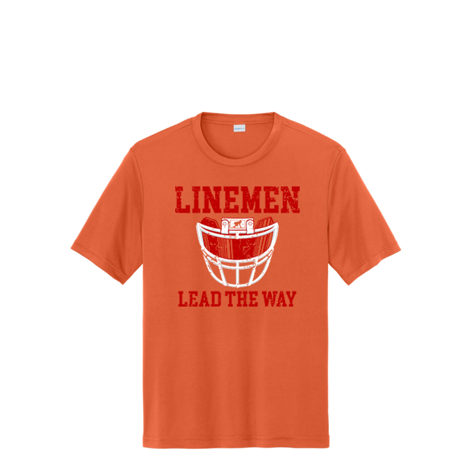 LINEMEN LEAD THE WAY (A) (Red) - Performance Tee
