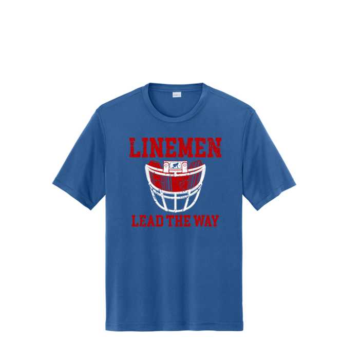 LINEMEN LEAD THE WAY (A) (Red) - Performance Tee