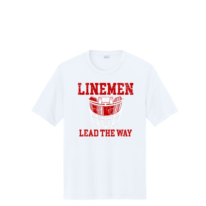 LINEMEN LEAD THE WAY (A) (Red) - Performance Tee