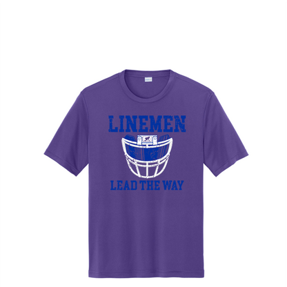 LINEMEN LEAD THE WAY (A) (Royal) - Performance Tee