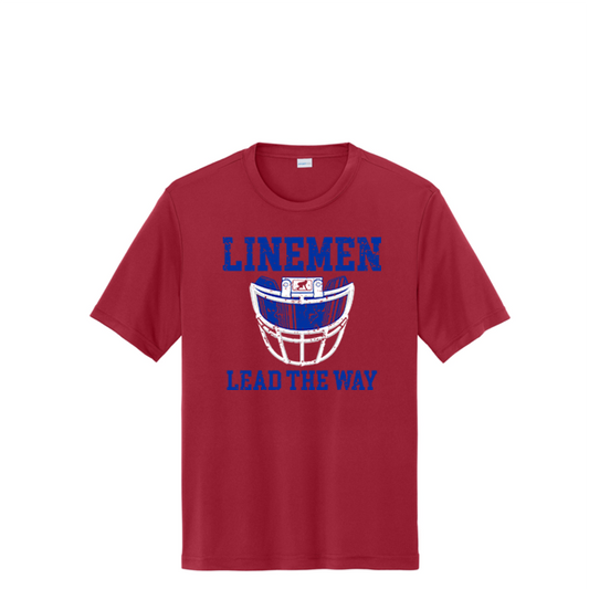 LINEMEN LEAD THE WAY (A) (Royal) - Performance Tee