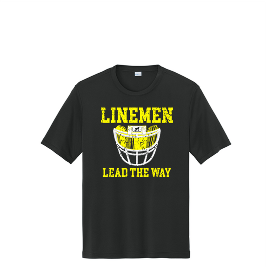 LINEMEN LEAD THE WAY (A) (Yellow) - Performance Tee