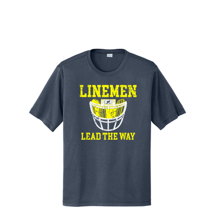LINEMEN LEAD THE WAY (A) (Black) - Performance Tee