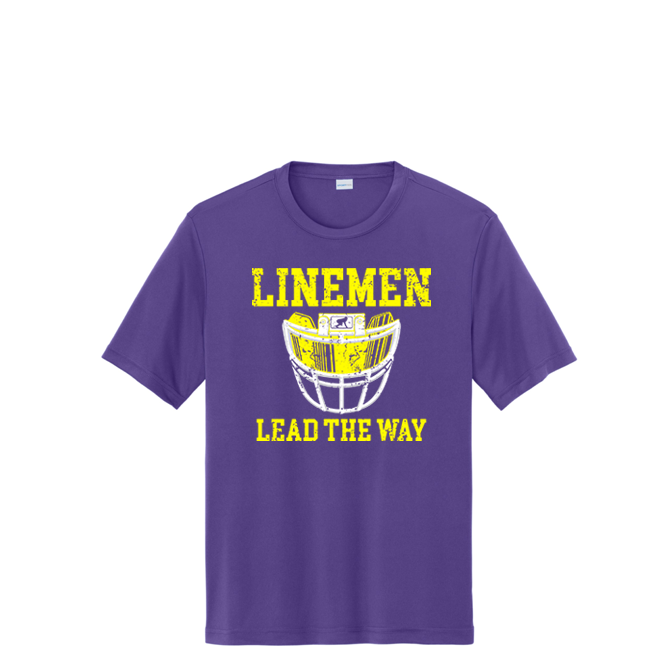 LINEMEN LEAD THE WAY (A) (Red) - Performance Tee