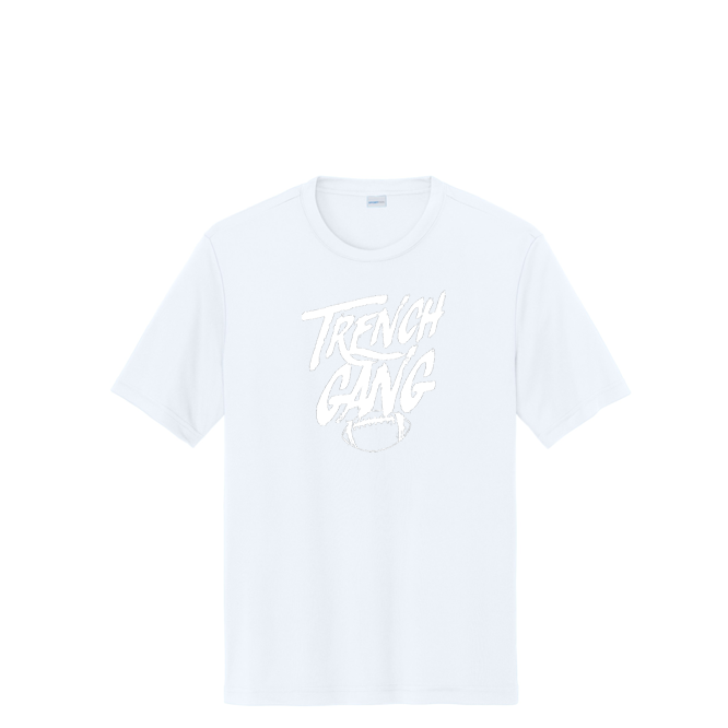 TRENCH GANG (White) - Tall Performance Tee