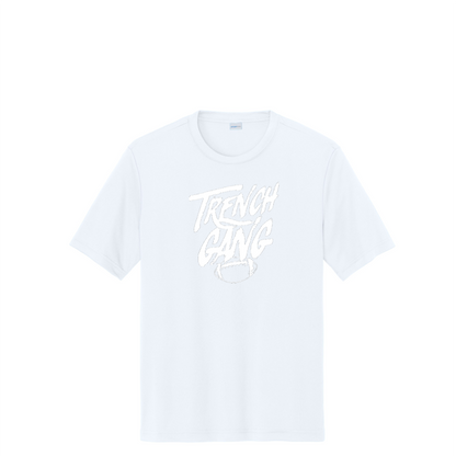 TRENCH GANG (White) - Tall Performance Tee