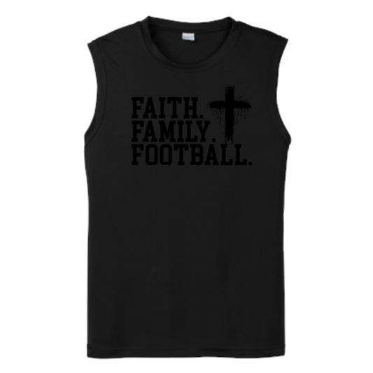 FAITH FAMILY FOOTBALL (A) (Black) - Muscle T-Shirt