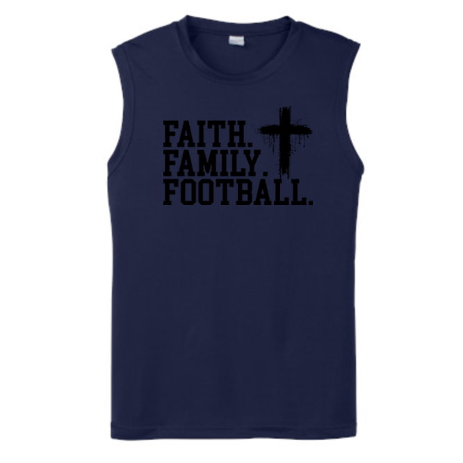 FAITH FAMILY FOOTBALL (A) (Black) - Muscle T-Shirt