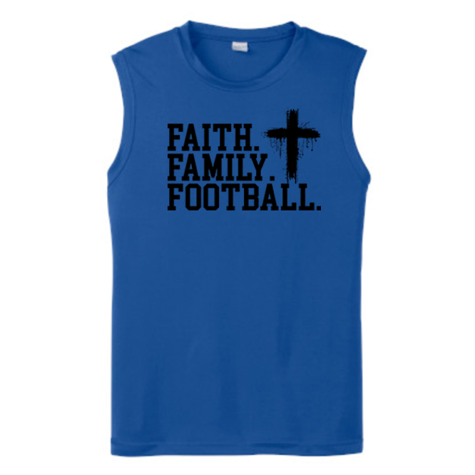 FAITH FAMILY FOOTBALL (A) (Black) - Muscle T-Shirt