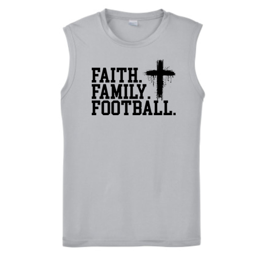 FAITH FAMILY FOOTBALL (A) (Black) - Muscle T-Shirt